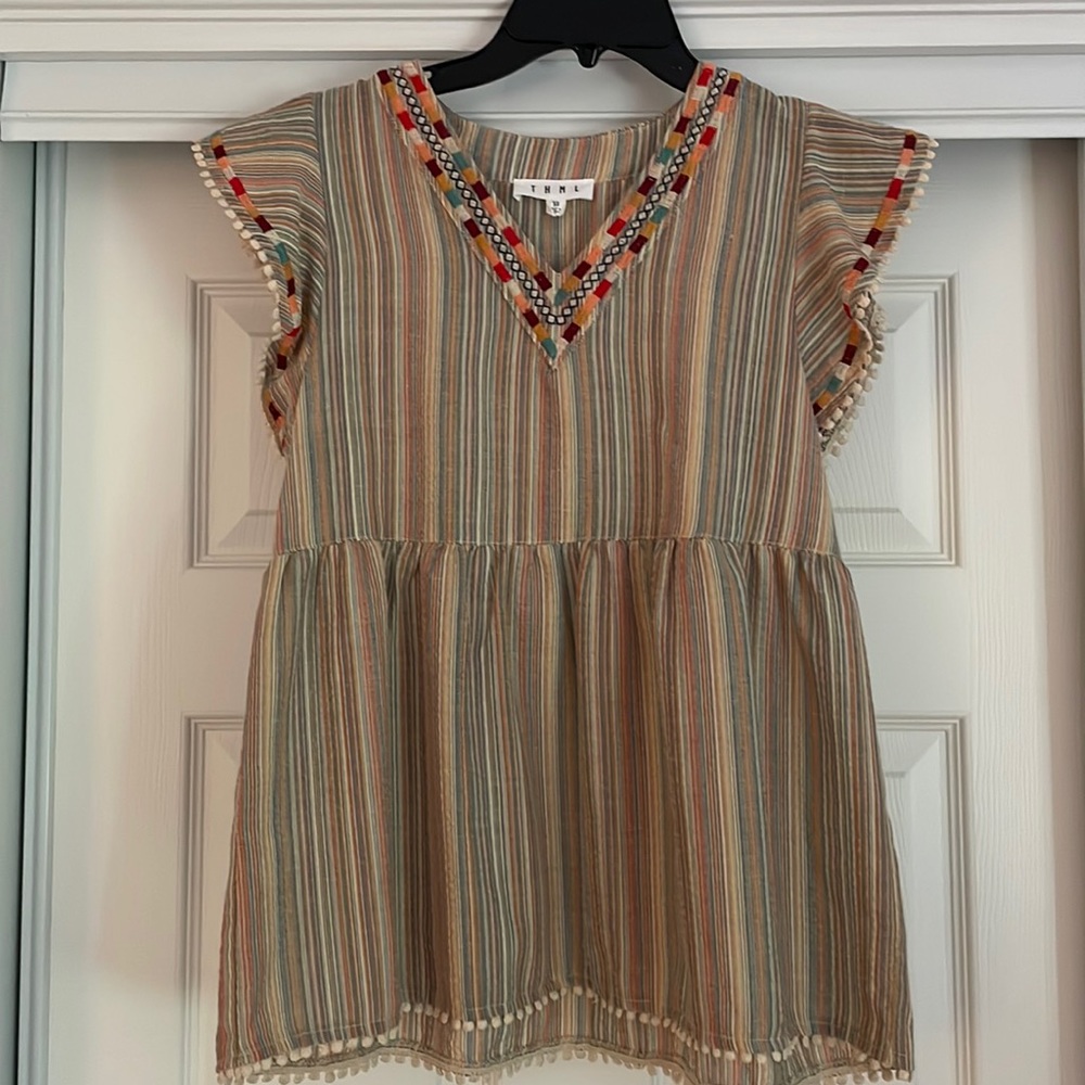 THML flutter sleeve striped shirt